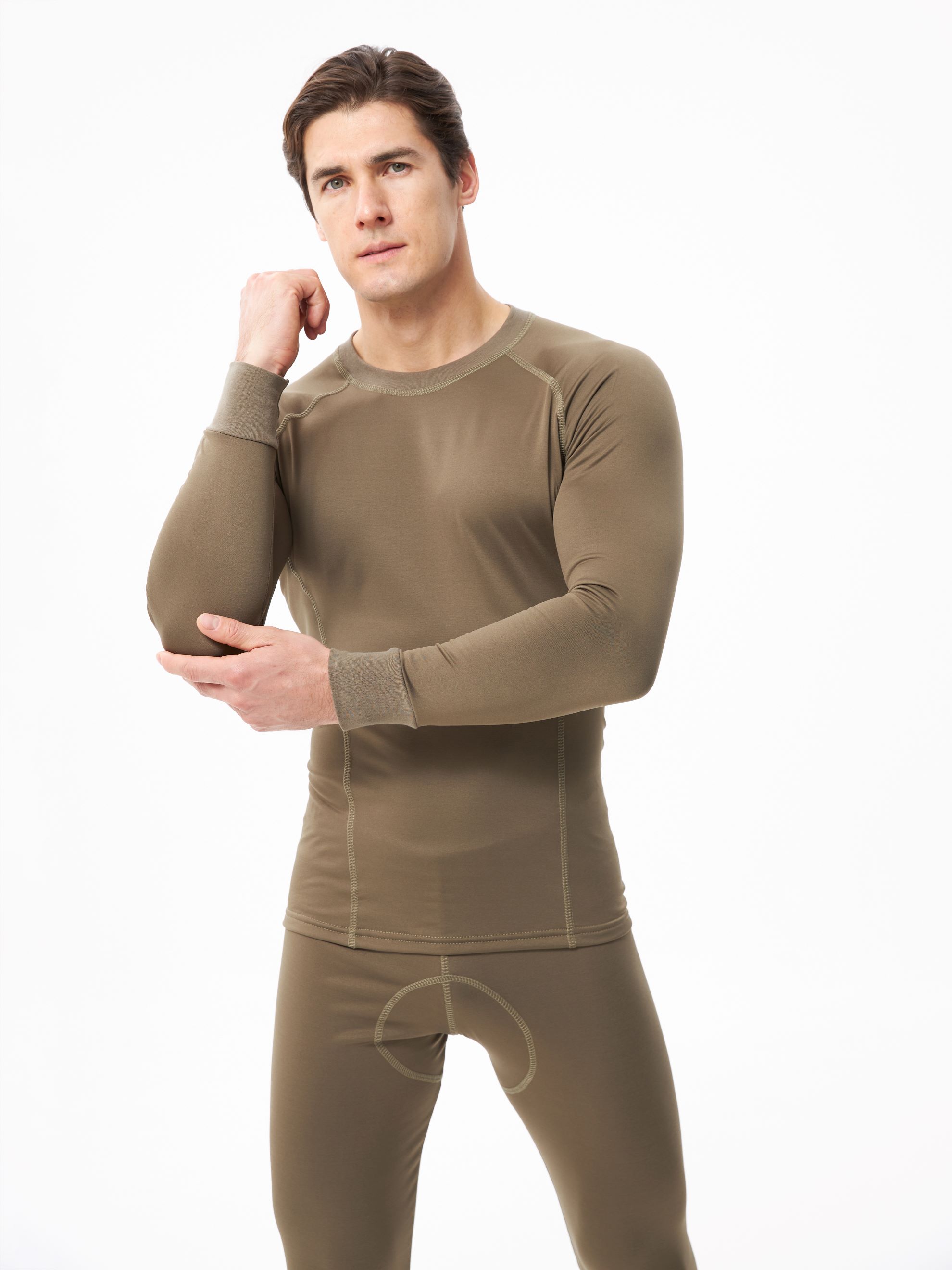 Термобельё в комплекте (фуфайка. кальсоны) EcoDry RealMan хаки